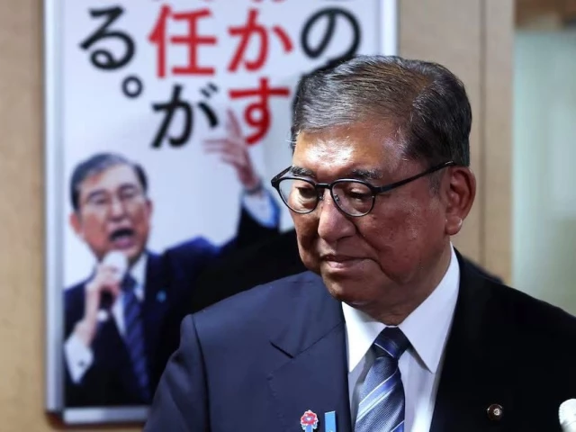 japan s prime minister and president of the ruling liberal democratic party ldp shigeru ishiba looks on after meeting with the party s executives at the ldp headquarters in tokyo japan july 23 2025 photo reuters