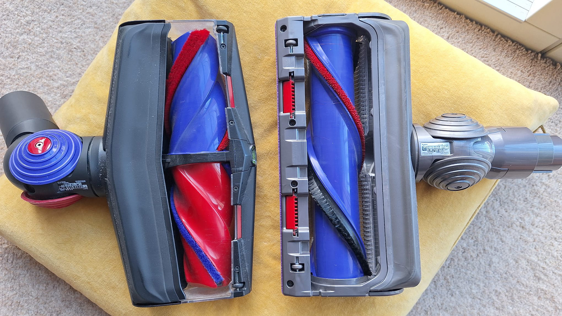 Dyson All Floors Cones Sense cleaner head (left) and Digital Motorbar head (right)