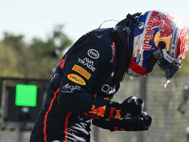 red bull racing s dutch driver max verstappen celebrates his pole position after the qualifying session ahead of the italian formula one grand prix photo afp