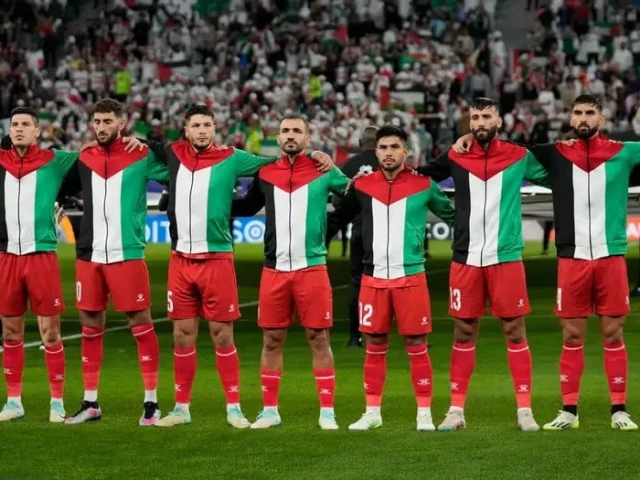 palestine football team during the afc asia cup photo file