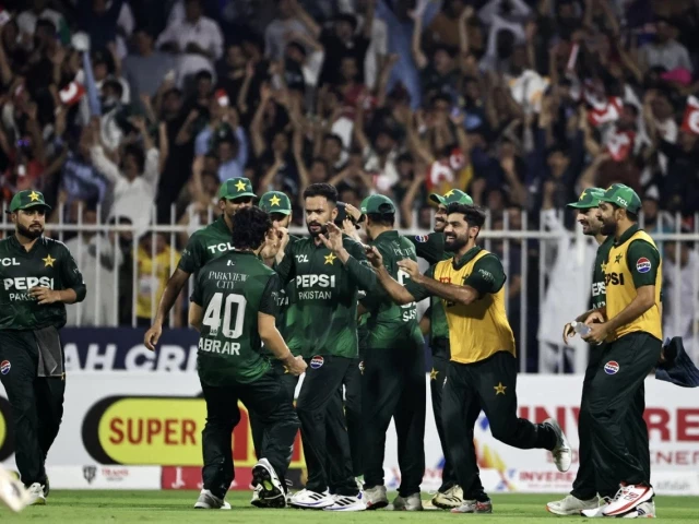 stunning performance mohammad nawaz took his maiden t20i five for pakistan photo afp