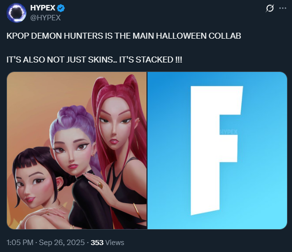 Kpop Demon Hunters collabs with Fortnite