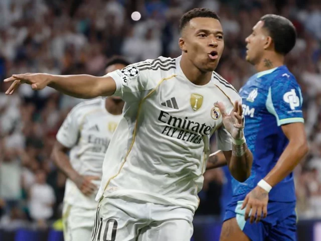 kylian mbapp scored twice from the penalty spot in real madrid s victory against marseille photo afp