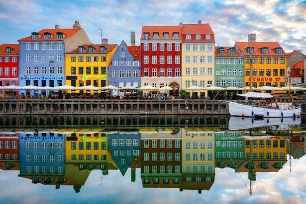Colorful historic townhouses along the Nyhavn in Copenhagen, Denmark