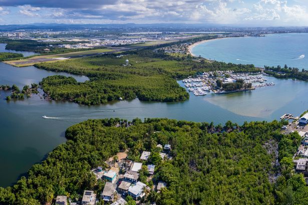 Aerial view of Lagoon La Torrencilla between Carolina and Loiza