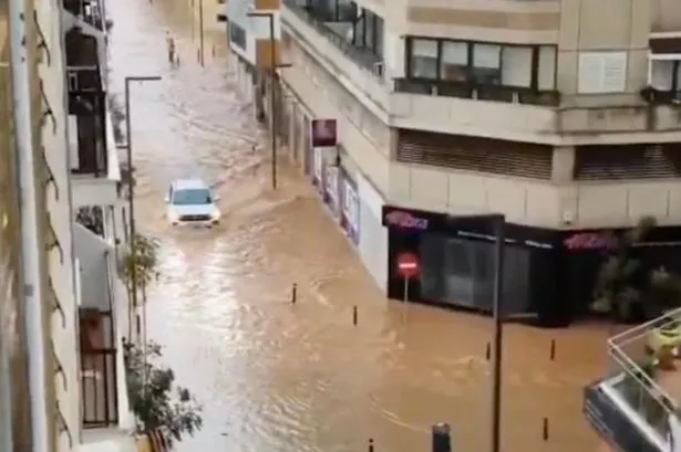 Storm Alice battered the holiday destination of Ibiza after dumping torrential rain on Spain’s east coast including the Costa Blanca