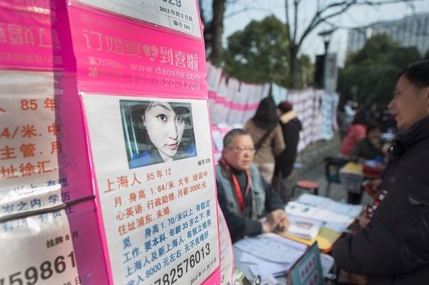 A poster at a Chinese marriage market