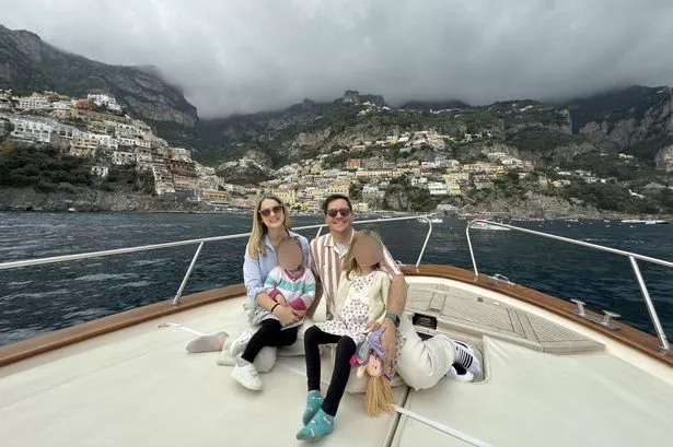 The family pictured in Italy