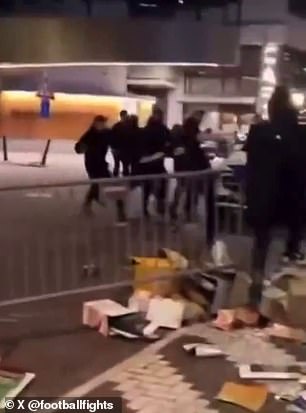 Violence emerged in Rotterdam on Wednesday as Feyenoord and Aston Villa fans clashed