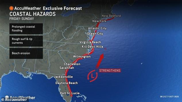 Meteorologists warned that a new Atlantic system may develop between October 10 and 12, possibly becoming Tropical Storm Karen if it intensifies