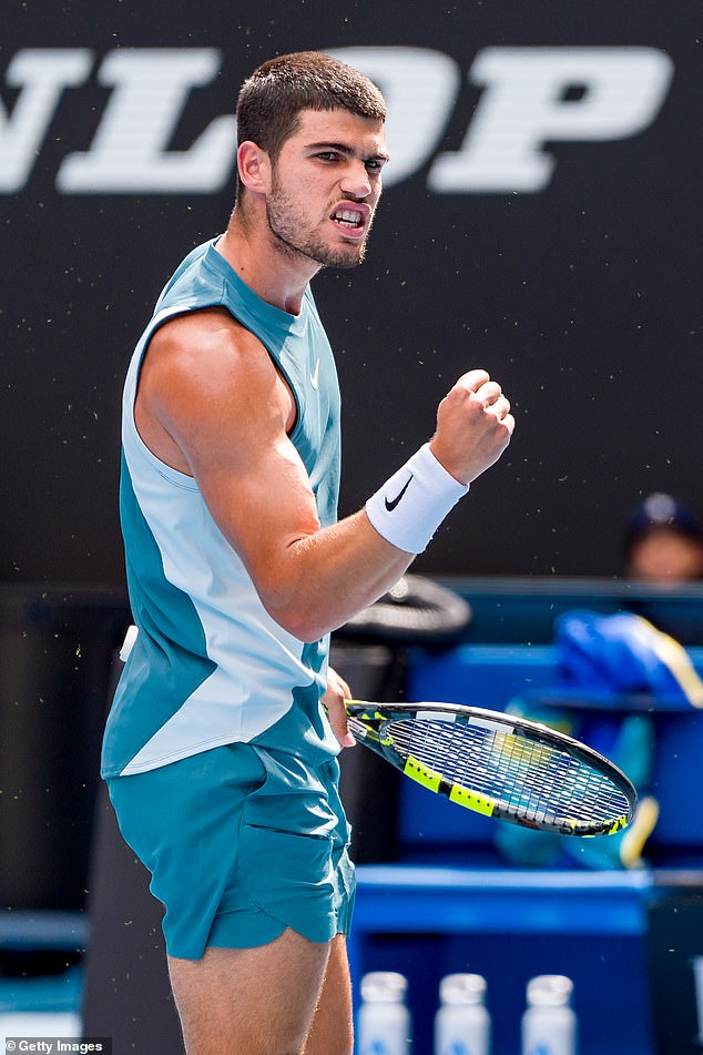 Carlos Alcaraz (pictured) is set to face off against amateur players at this year