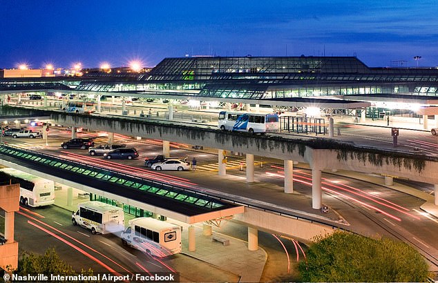 The Federal Aviation Administration (FAA) has announced that Nashville International Airport (pictured) will face a ground delay starting at 5pm ET