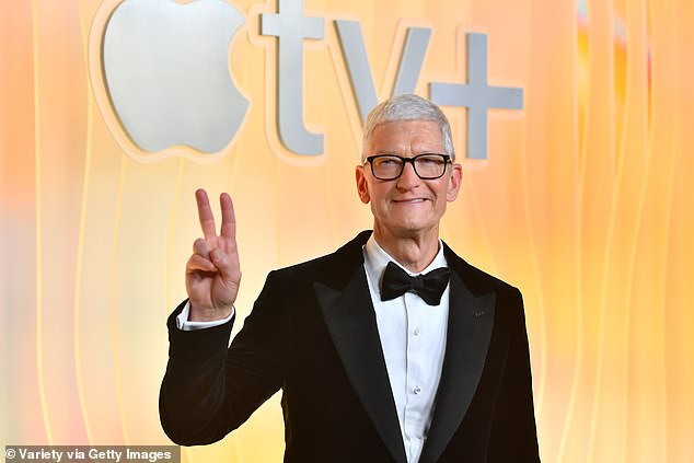 Apple CEO Tim Cook (pictured) has held the reins of the $4 trillion company for 14 years. But, with his 65th birthday approaching, the possibility of Mr Cook stepping down has sparked rumours of a major shakeup