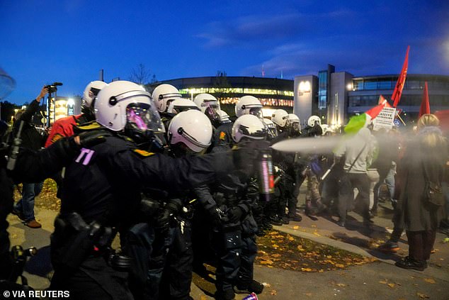 Norwegian police deployed tear gas on pro-Palestine protesters on Saturday night