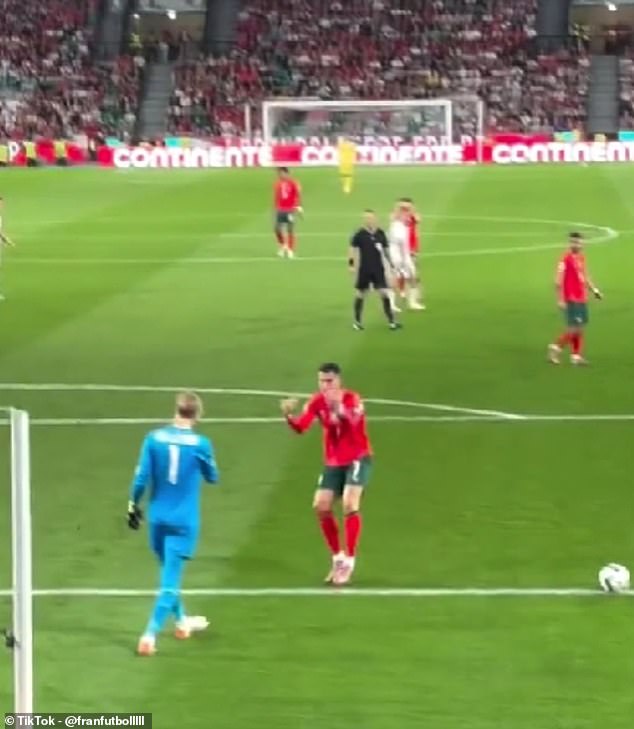 Cristiano Ronaldo was involved in a heated spat with Ireland goalkeeper Caoimhin Kelleher