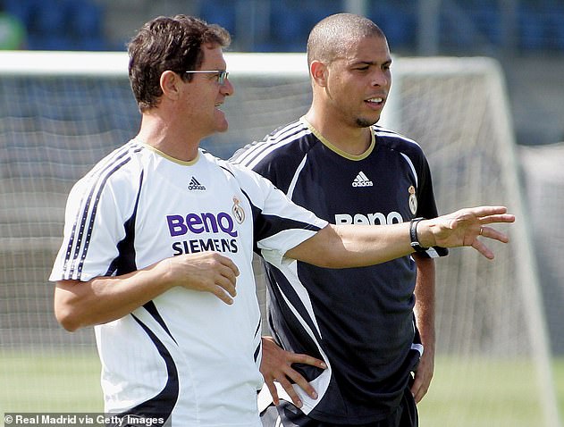 Fabio Capello (left) says Ronaldo (right) piled on the pounds and went partying all the time