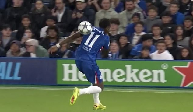 Jamie Gittens pulled down a ball like he was putting on a jacket as it rolled across his back and down to his boot