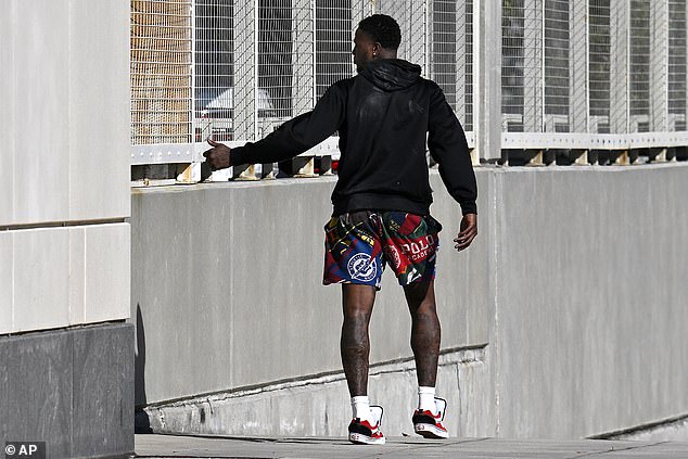 NBA star Terry Rozier has been pictured leaving court in a hoodie and colorful shorts