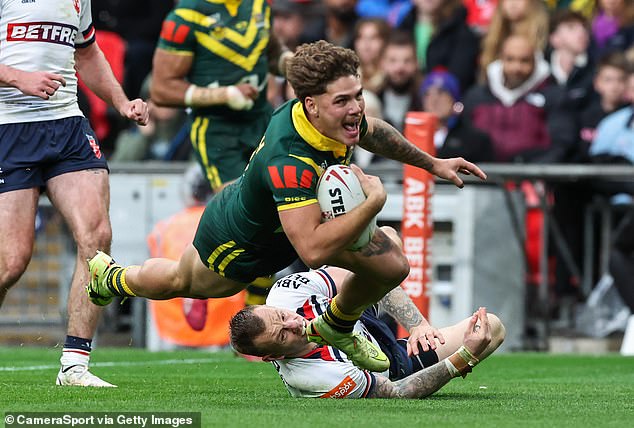 Brisbane Broncos star Reece Walsh carried on where he left off in the NRL Grand Final against England in the return of Ashes football at Wembley Stadium