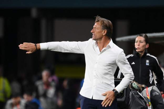 France Coach Herve Renard on the touchline vs Morocco at the 2023 FIFA Women