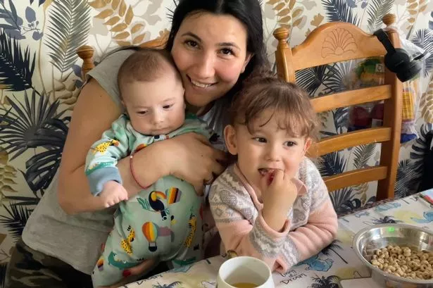 Lucica Antohi with her daughter and son Matias