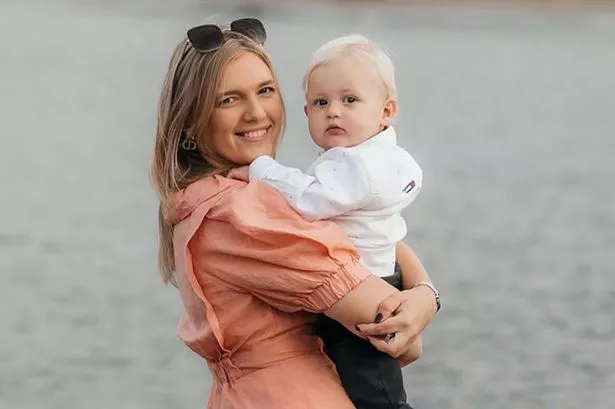 Anastasiia Chikina with her son