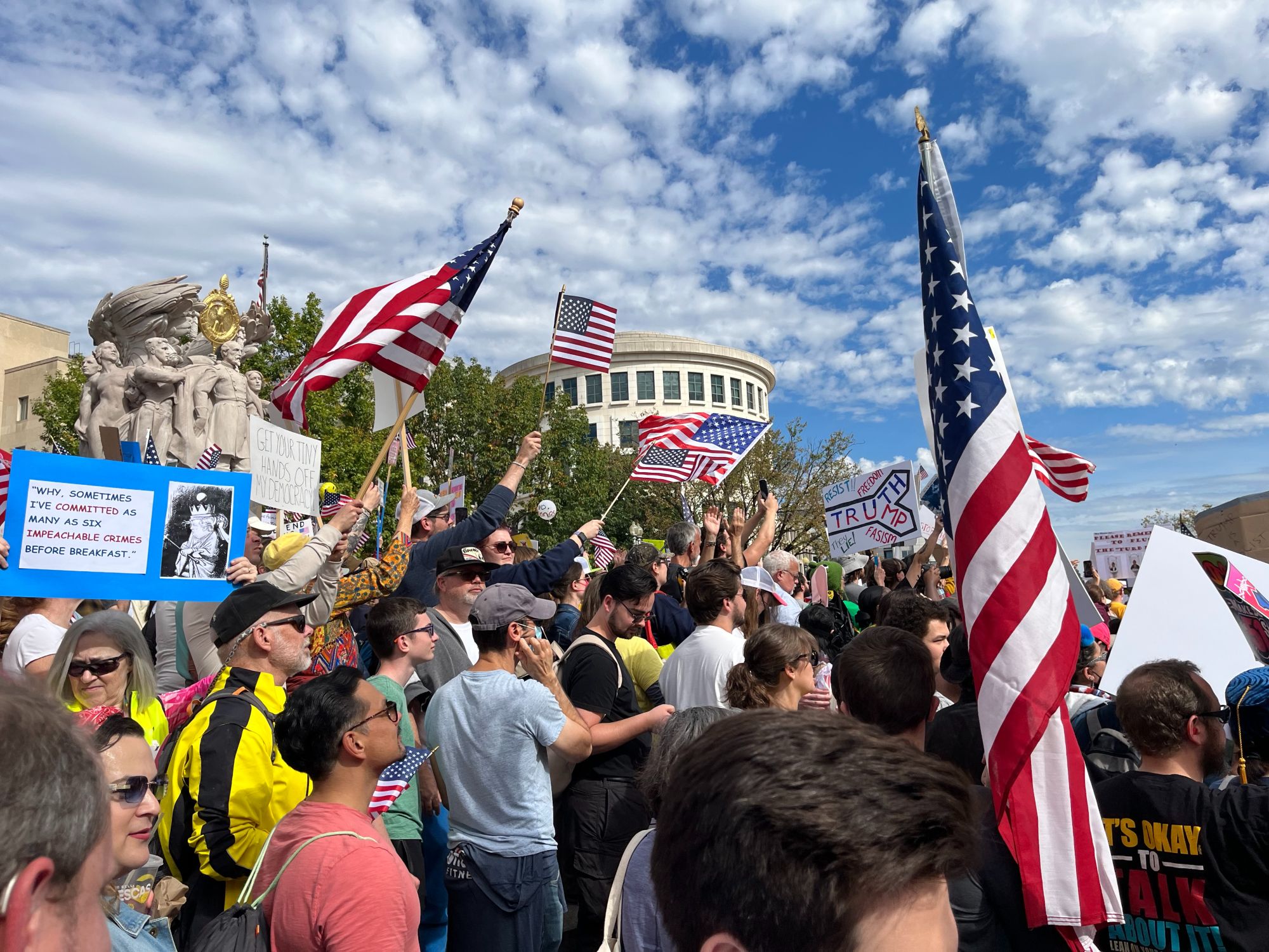 The No Kings protest, heading toward the US Capitol Building