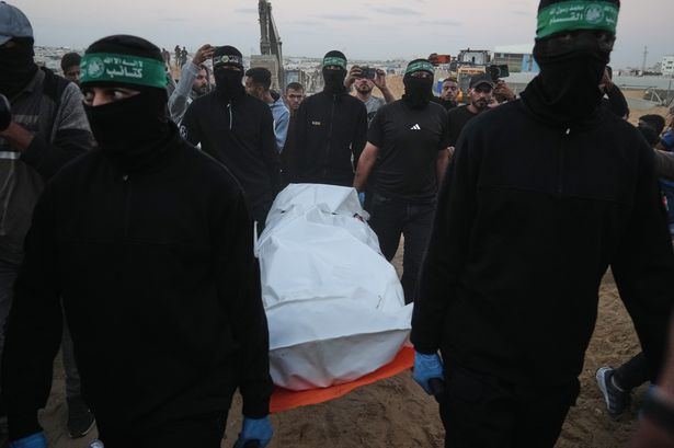 Hamas hand over dead body after finding it in Khan Younis, southern Gaza
