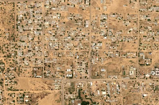 Satellite image of part of the Daraja Oula neighbourhood of El Fasher