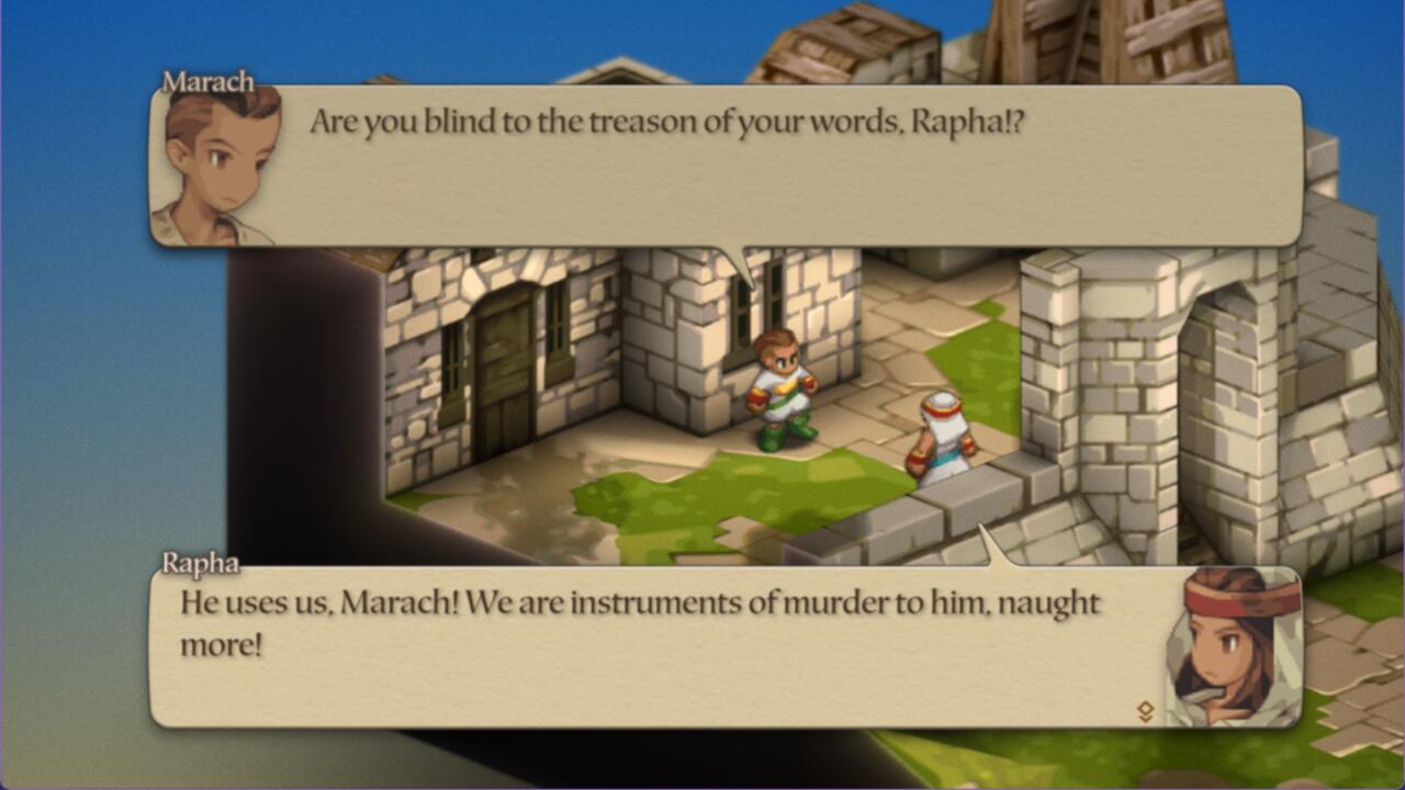 Rapha confronts Marach about his belief in Duke Barrington.