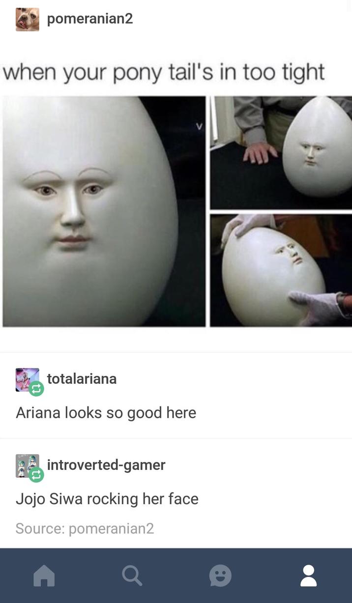 A Tumblr post comparing JoJo Siwa