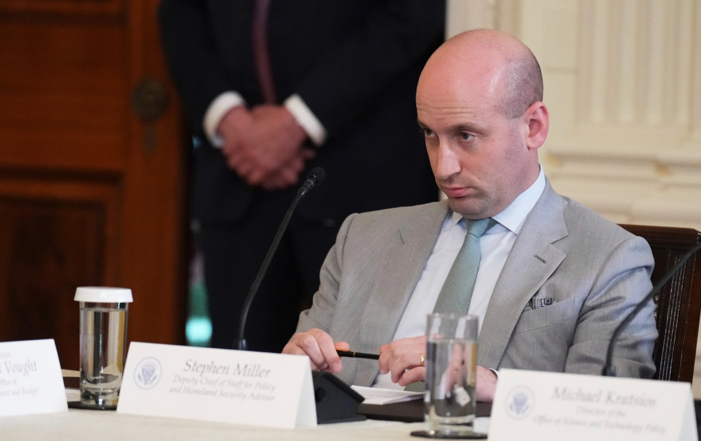 White House Deputy Chief of Staff Stephen Miller attends a Make America Healthy Again (MAHA) Commission Event in the East Room of the White House, Thursday, May 22, 2025