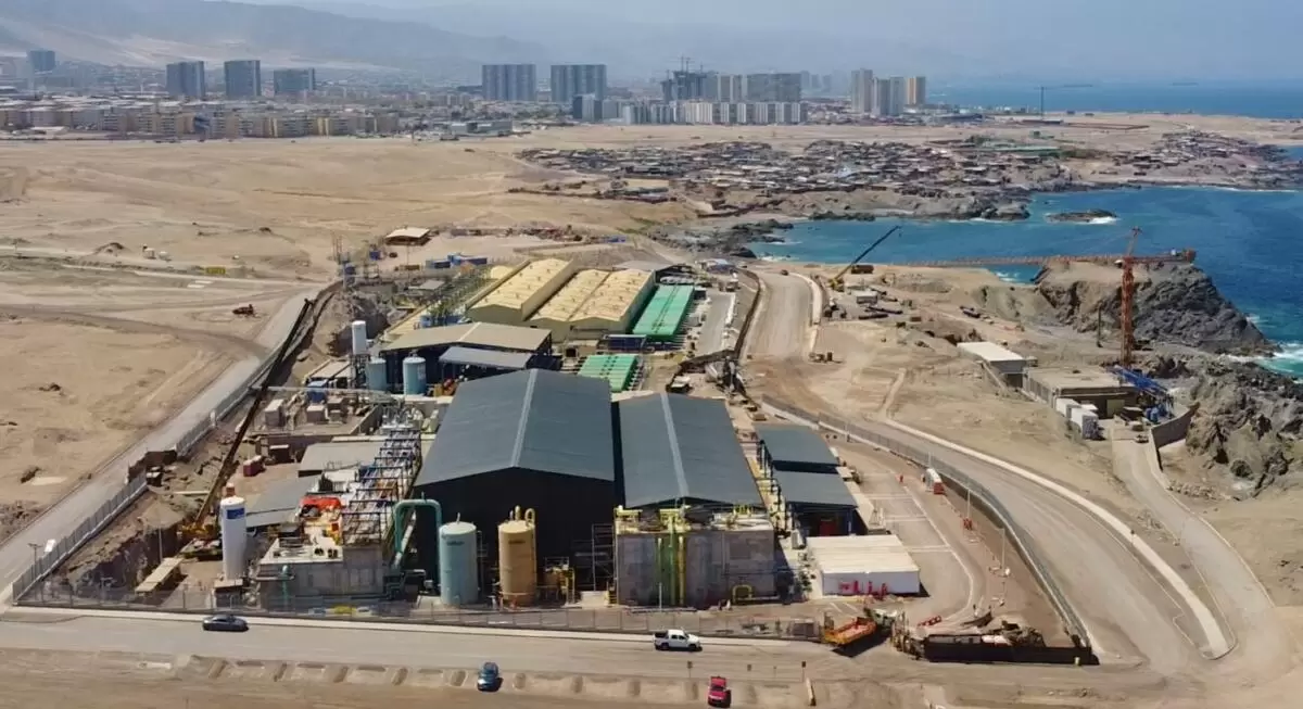 View of a plant owned by Aguas Antofagasta, a company created 20 years ago that now has three desalination plants to supply drinking water to 184,000 families in that desert city in northern Chile. Credit: Courtesy of Acades