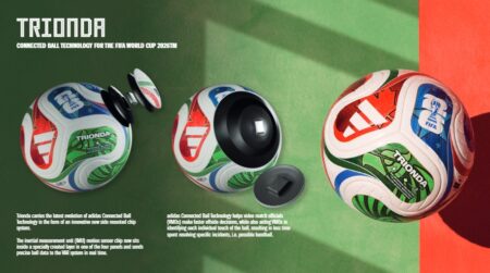 TRIONDA FIFA World Cup 2026 ball with connected ball technology chip system.