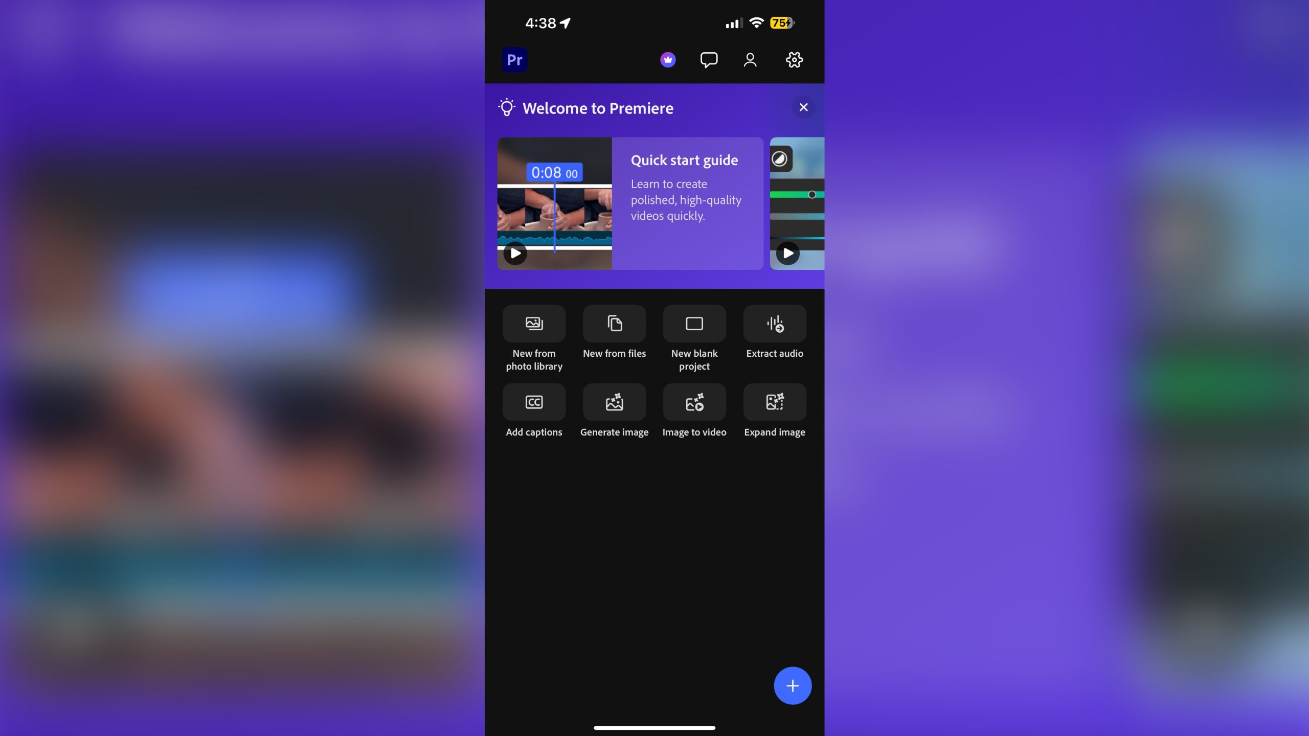 Adobe Premiere on iPhone during our review