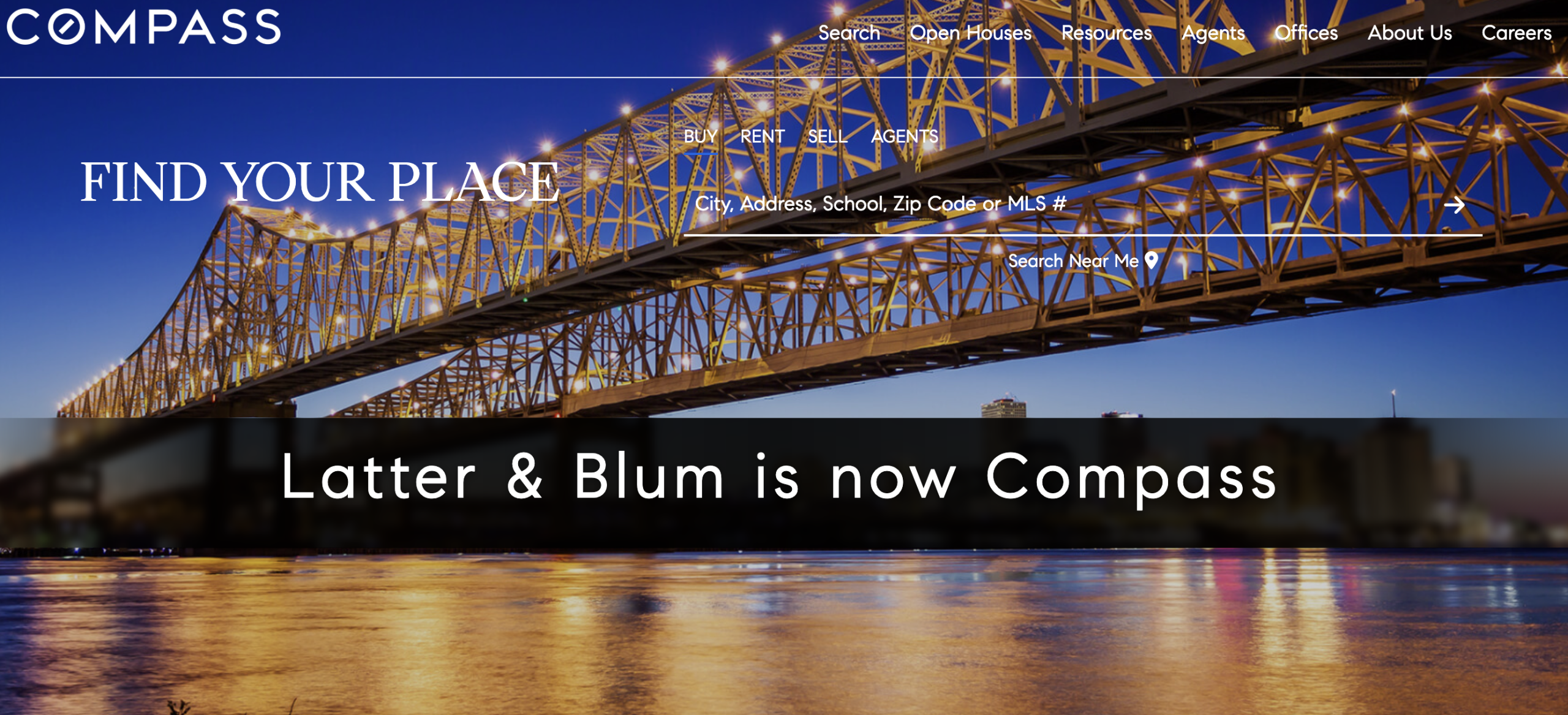 Latter & Blum / Compass welcome website page