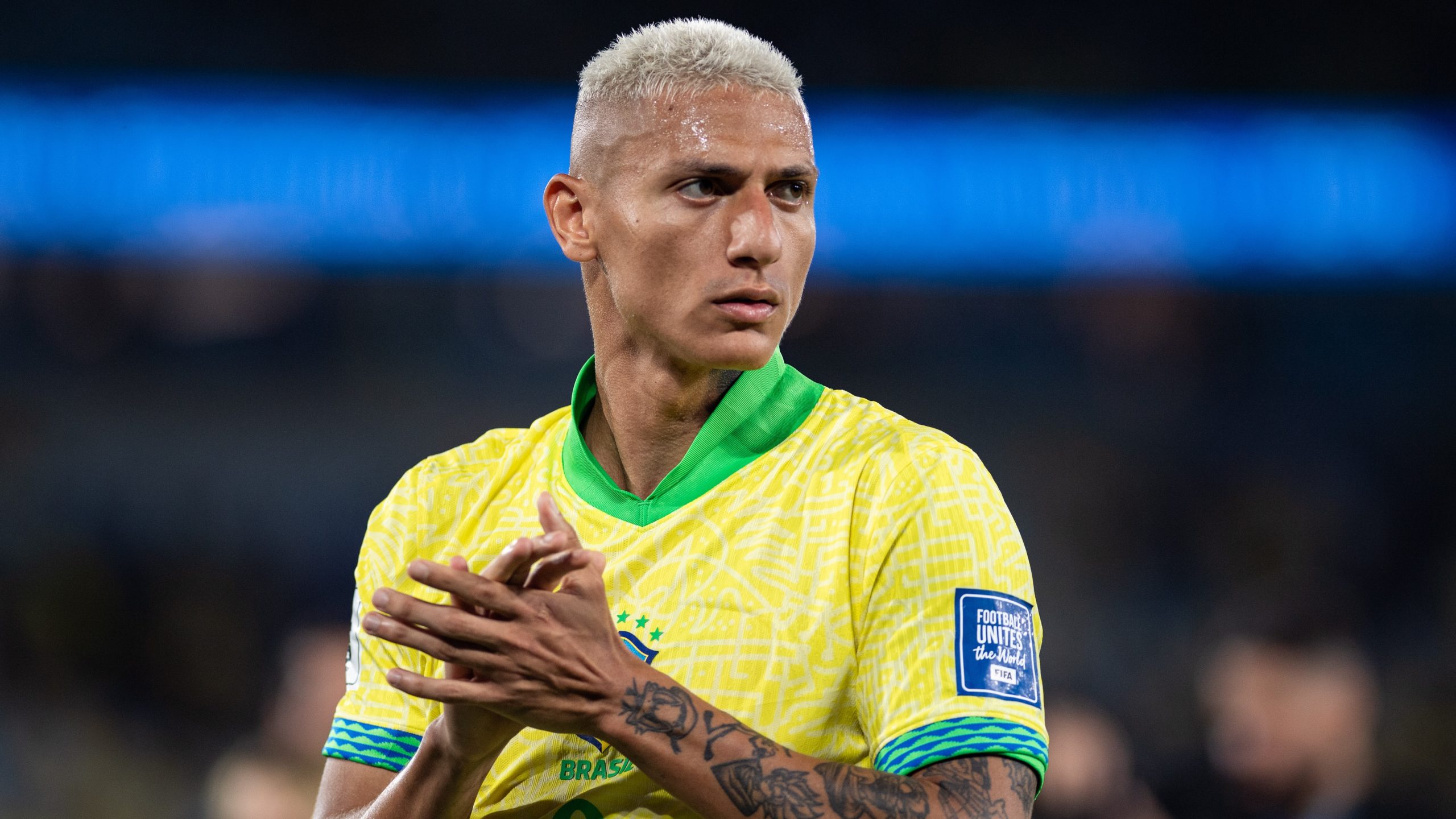 Richarlison of Brazil gestures during the South American FIFA World Cup 2026 Qualifier match between Brazil and Chile at Maracana Stadium on September 4, 2025 in Rio de Janeiro, Brazil.