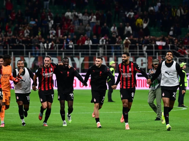ac milan are top of serie a on goal difference from napoli and roma photo afp