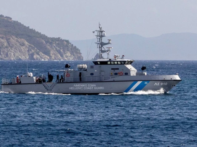 a hellenic coast guard vessel conducts search and rescue sar operation in search of the migrants missing following a shipwreck off lesbos island greece october 27 2025 photo reuters