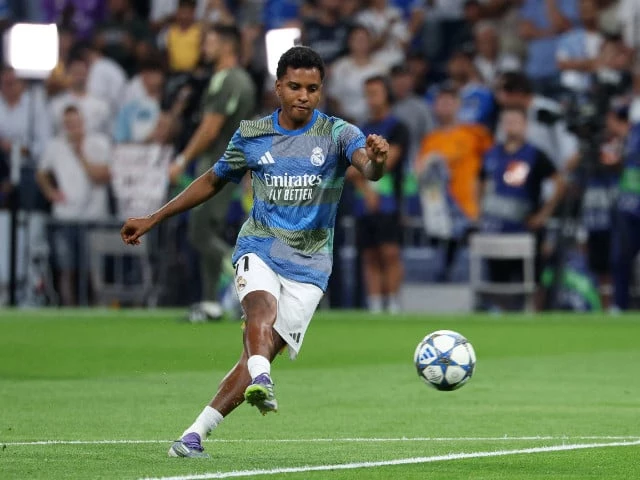real madrid s rodrygo during the warm up before the match photo reuters