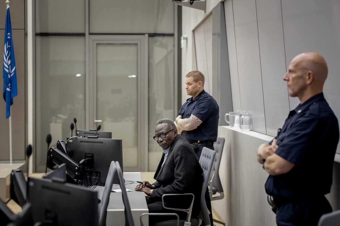 Former senior commander of the Sudanese Janjaweed militia Ali Muhammad Ali Abd-Al-Rahman, appears for a hearing over war crimes and crimes against humanity committed during the Darfur conflict in 2003-04 at the International Criminal Court in The Hague.