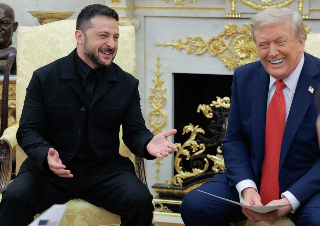 President Trump meets with Ukrainian President Volodymyr Zelenskyy at the White House on Aug. 18 for a bilateral meeting and later an expanded meeting with European leaders to discuss a peace deal between Russia and Ukraine. (Photo by Anna Moneymaker/Getty Images)