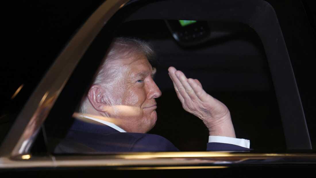 President Trump waves to Japan