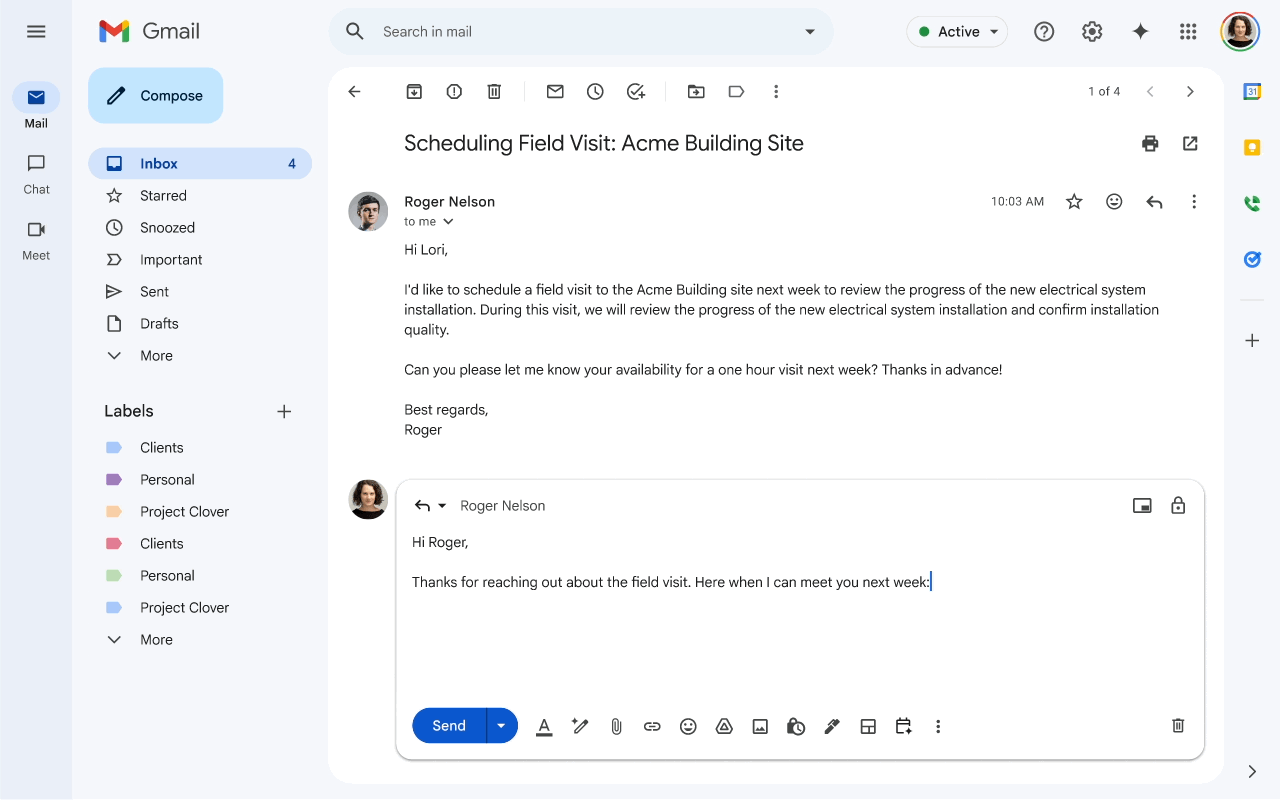help me schedule Gmail Google calendar