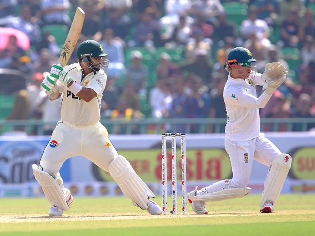 imam ul haq plays a shot during his 93 run knock against south africa on the first day of the opening test on sunday photo shafik malik