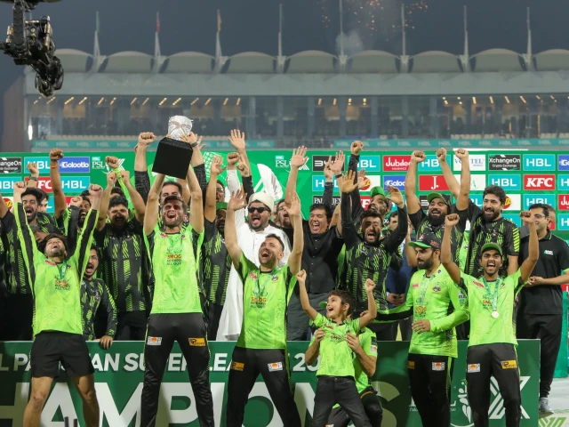 lahore qalandars celebrate with the psl trophy after winning the 10th edition earlier this year photo psl