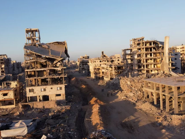 a drone view shows the destruction in a residential neighborhood after the withdrawal of the israeli forces from the area amid a ceasefire between israel and hamas in gaza in gaza city photo reuters